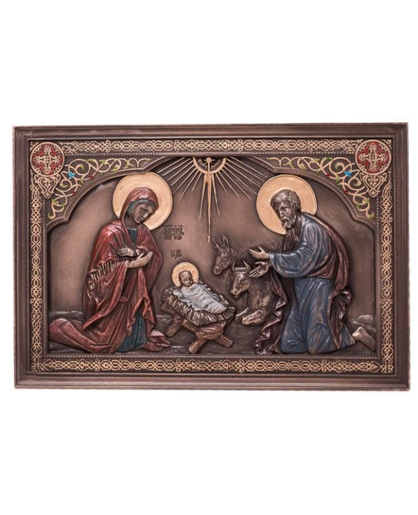 Veronese - Картина "Рождение Иисуса" (23*15 см)  Бронзовый