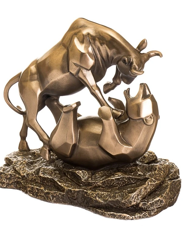 Veronese Figurine Fight a bear and a bull 16cm 77493A1 | Fight bear and bull