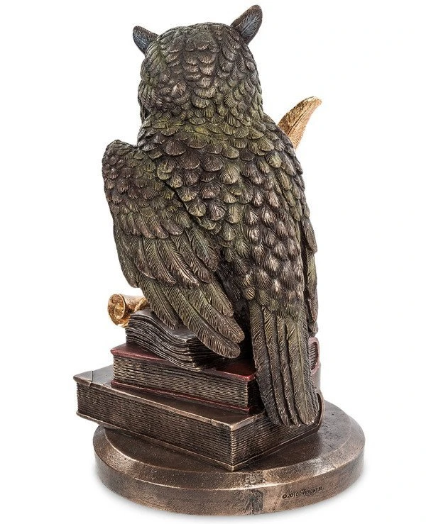 Veronese - Statuette "Owl" 22 см (75033A5) Attribute of the goddess Athena, the symbol of wisdom, knowledge Bronze back