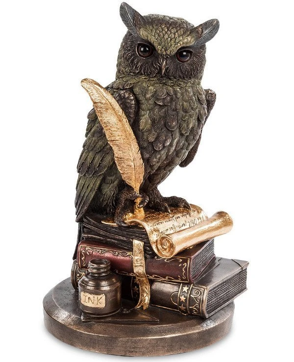 Veronese - Statuette "Owl" 22 см (75033A5) Attribute of the goddess Athena, the symbol of wisdom, knowledge Bronze