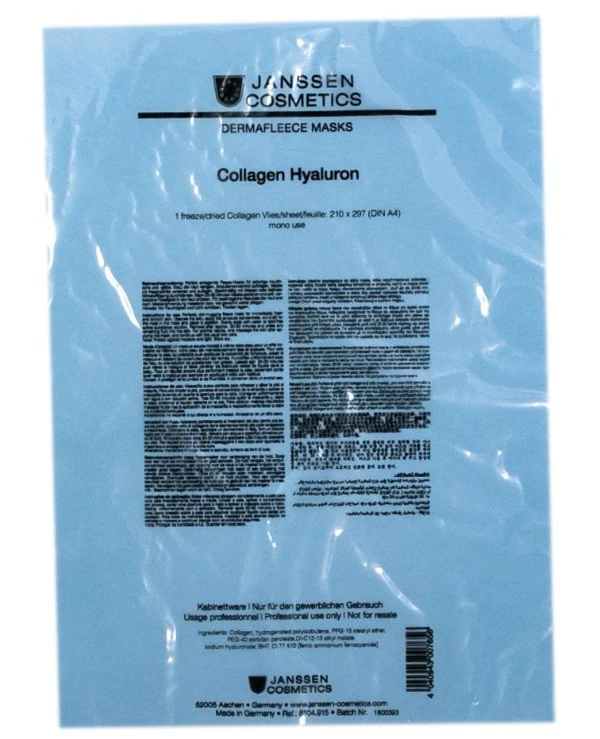 Janssen cosmetics - Коллагеновая лифтинг-маска с гиалуроновой кислотой Collagen Fleece Masks Нyaluron 