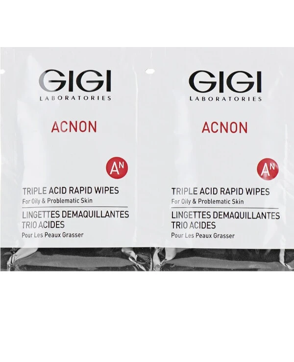 Gigi cosmetics Влажные спонжи с кислотой | GIGI Acnon Triple Acid Rapid Wipes цена, фото, купить