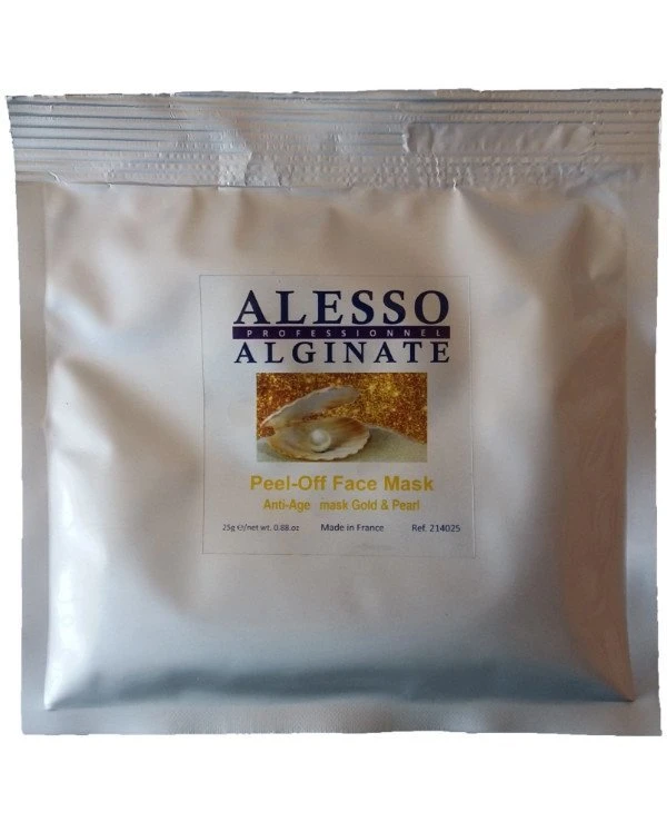 Alesso Alginate - Альгинатная омолаживающая маска с золотом и жемчугом Peel-Off Face Mask Gold & Pearl 25 г