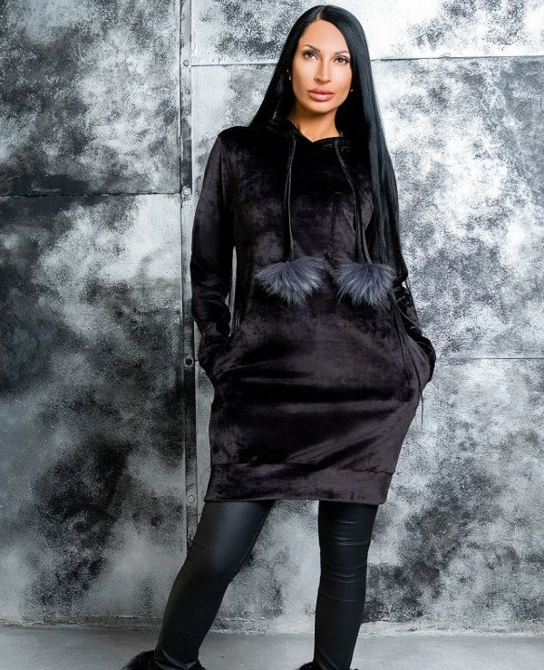 Kristina Great (van gils) Warm tunic from plush velor 942 | 942-7