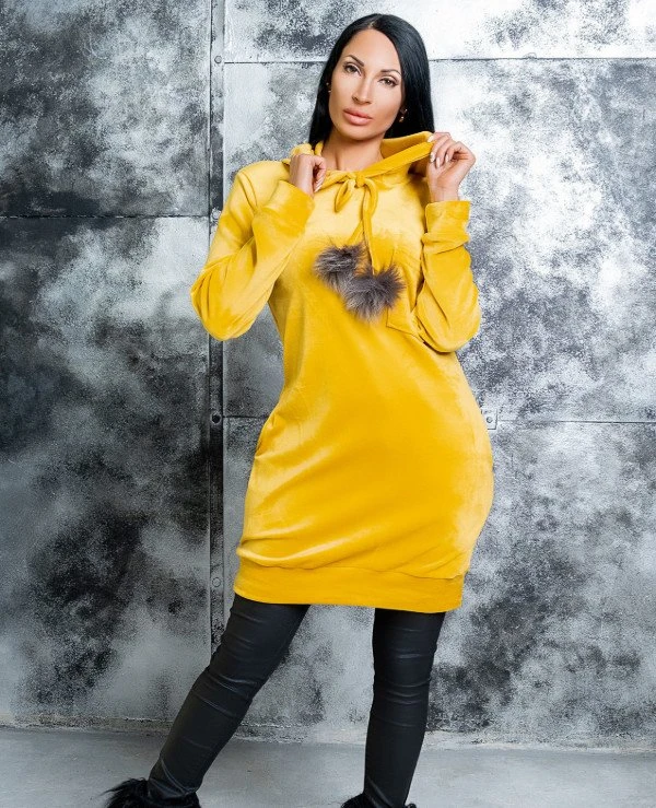 Kristina Great (van gils) Warm tunic from plush velor 942 | 942-4