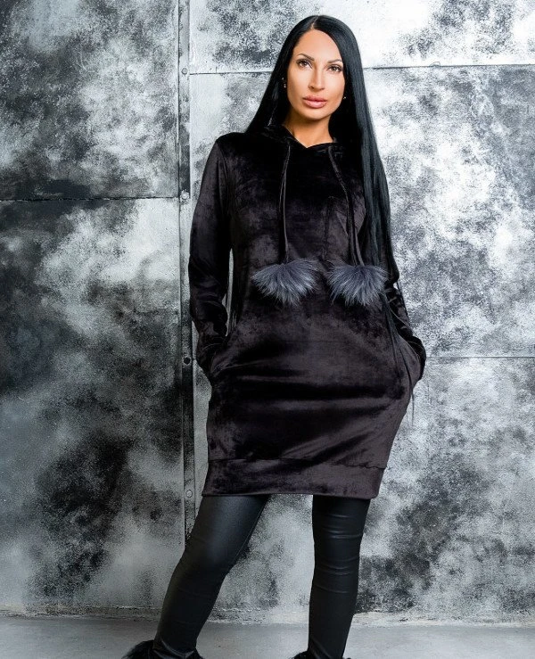 Kristina Great (van gils) Warm tunic from plush velor 942 | 942-7