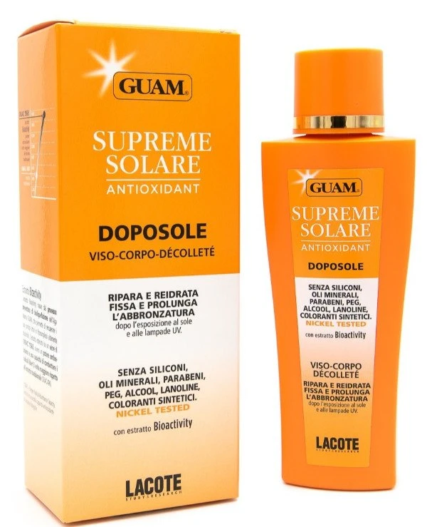 Guam - Солнцезащитный крем после загара с антиоксидантным действием Supreme Solare Viso-corpo-décolleté doposole lenitivo e delicate 150 мл
