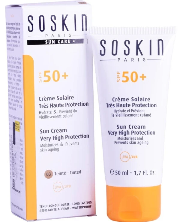 Soskin - Крем высокой степени защиты с тональным эффектом Тон 3 SPF50+ Sun Cream Very High Protection Tinted 03 50 мл