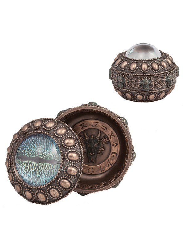 Veronese - Box "Eye of the Dragon" (10 cm)  Bronze