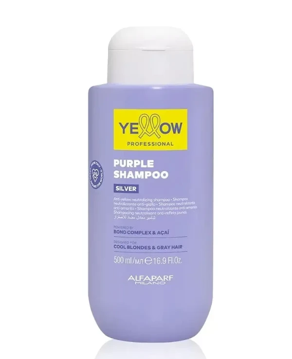 Yellow - Шампунь от желтизны для светлых и седых волос Silver Acai & Rose of Jericho Shampoo 500 мл