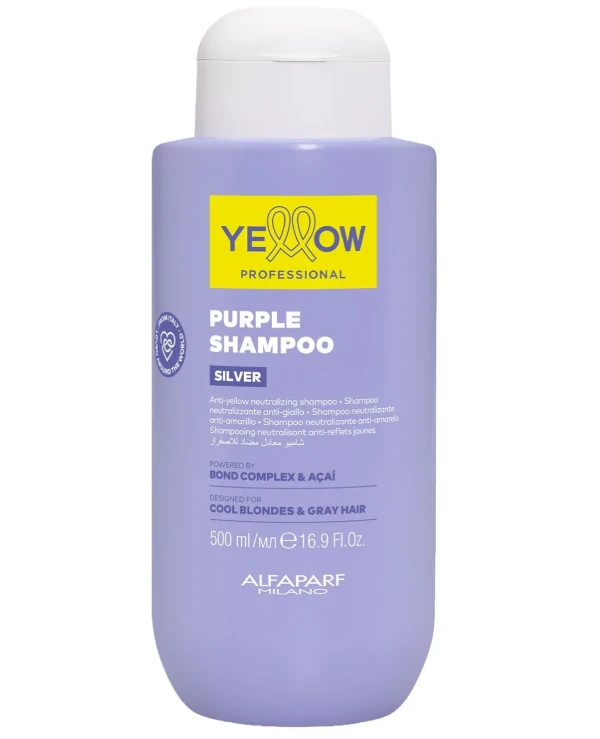 Yellow - Шампунь от желтизны для светлых и седых волос Silver Acai & Rose of Jericho Shampoo 500 мл