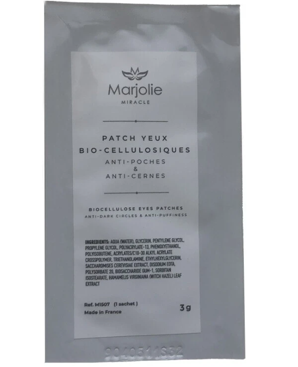 Marjolie - Патчи биоцеллюлозные для контура глаз Biocellulose Eyes Patches 3 мл