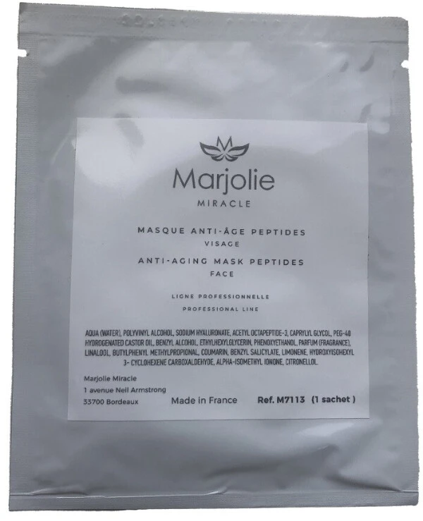 Marjolie - Маска биоцеллюлозная антивозрастного действия с пептидами Anti-Aging Mask Peptides Face 