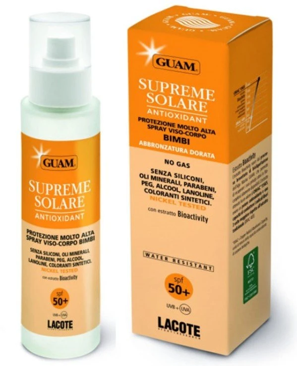 Guam - Солнцезащитный крем с антиоксидантным действием SPF50+ Crema viso-corpo spray bimbi protezione molto alta – SPF50+ 100 мл