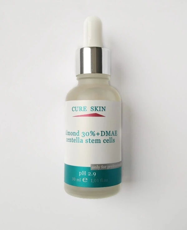 Cure Skin - Миндальный пилинг 30% с ДМАЕ и стволовыми клетками центеллы Almond 30% + DMAE centella stem cells 30 мл