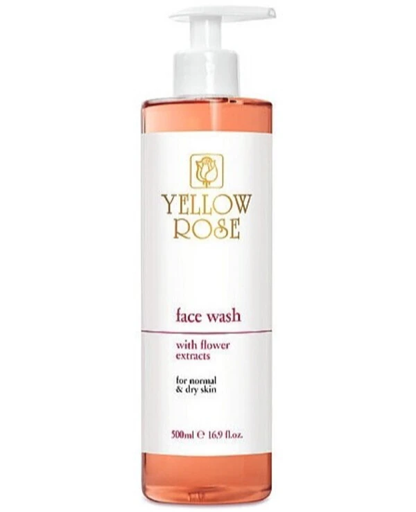 Yellow Rose Очищающий гель для сухой и чувствительной кожи | Очищающий гель с цветочными экстрактами Yellow Rose Face Wash Pink, 500 ml