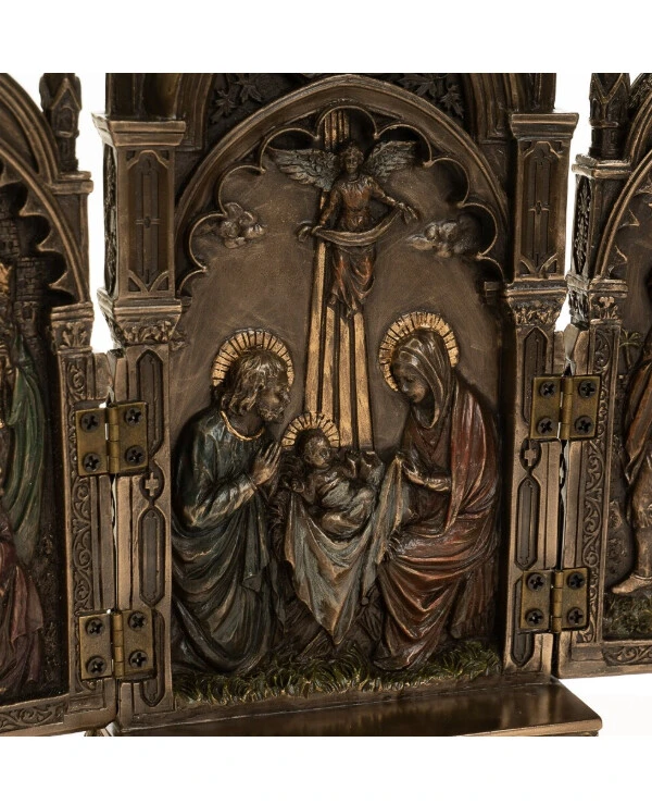 Veronese Триптих "Рождение Иисуса" 20х22 см 76727A4 | Икона 2х створчатая, складень 3