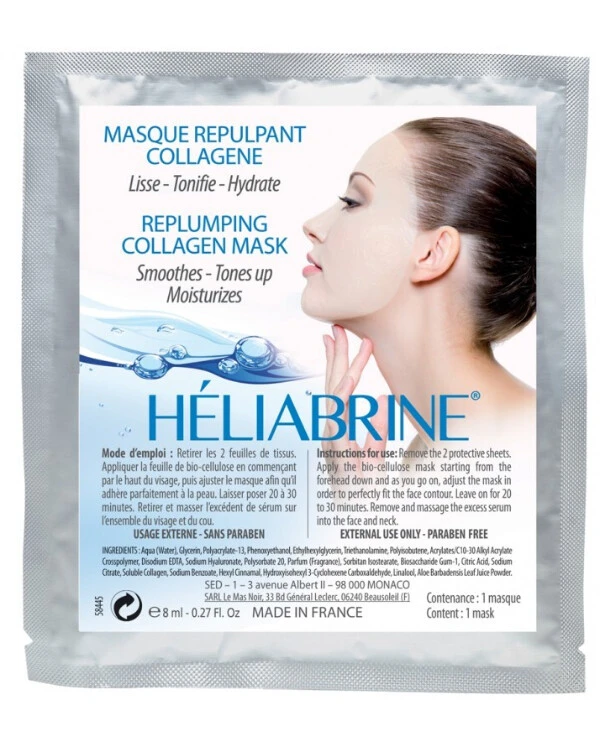Heliabrine - Биоцеллюлозная маска-заполнитель морщин для лица Replumping Collagen Mask 8 мл