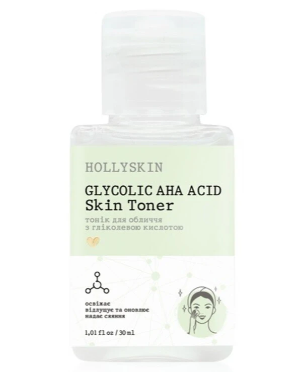 Hollyskin Тоник для лица с гликолевой кислотой | Glycolic AHA Acid Skin Toner фото, цена, купить