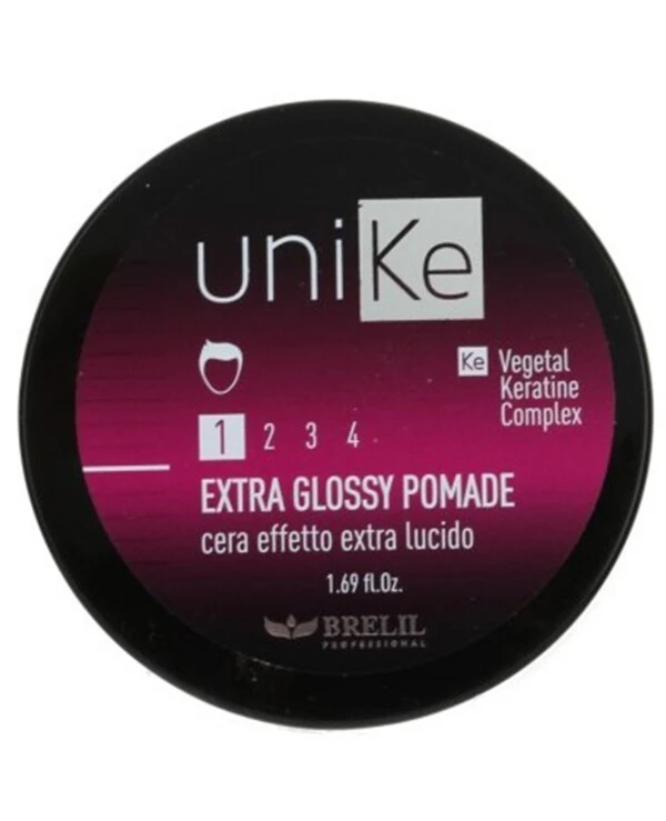 Brelil Professional - Помада для укладки и придания глянцевого блеска волосам UniKe Extra Glossy Pomade 50 мл