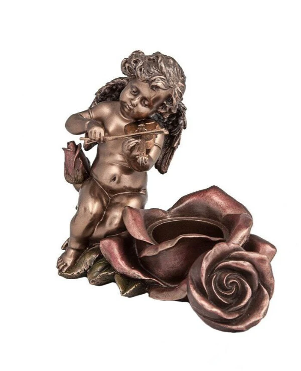 Veronese - Candlestick Angel 15 cm 74775A4  Bronze
