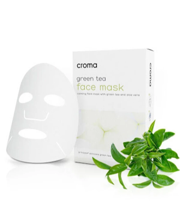 Croma - Маска для лица на нетканой основе с экстрактом зелёного чая Face Mask with Green Tea 1 шт