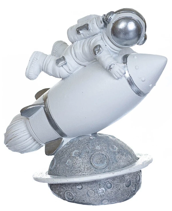 Statuettes - Фигурка Космонавт и ракета 15 см  Белый