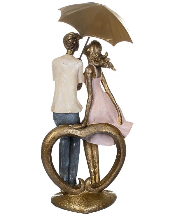 Statuettes - Фигурка Влюбленные с зонтом 37 см  Бронзовый back