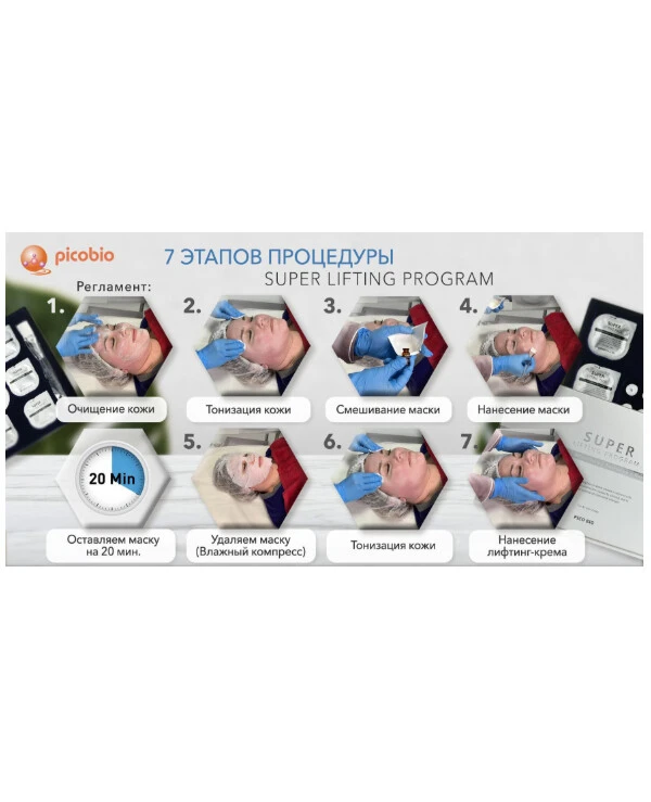 Picobio Pepplus Лифтинг-программа для лица, 10 процедур | этапы применения SUPER LIFTING PROGRAM