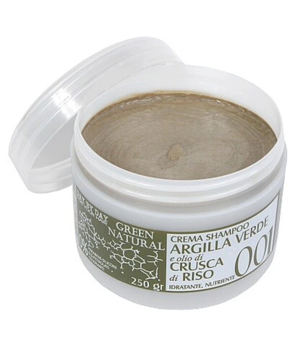 Alan Jey - Крем-шампунь с зеленой глиной и рисовыми отрубями Crema Shampoo Argilla Verde E Olio Di Crusca Di Riso 250 мл