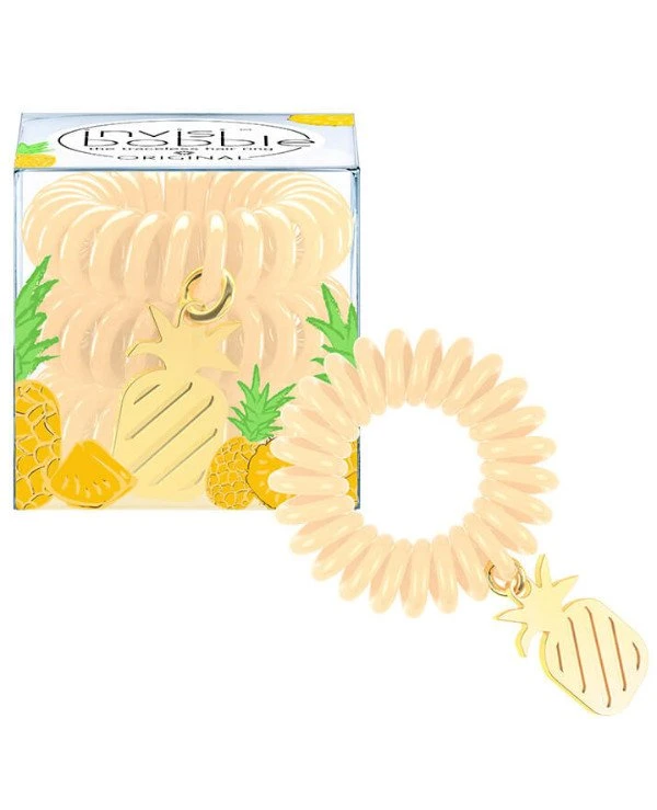 Invisibobble - Набор резинок для волос, 3 шт с подвеской Шарм Ананас Pineappeal Original tutti frutti & 1 charm Желтый back
