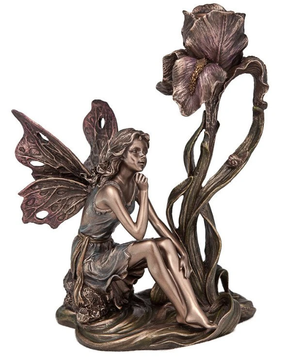 Veronese - Candlestick "The Fairy by the Flower" (20 cm) 10281A4 Statuette-Candlestick - gift Bronze
