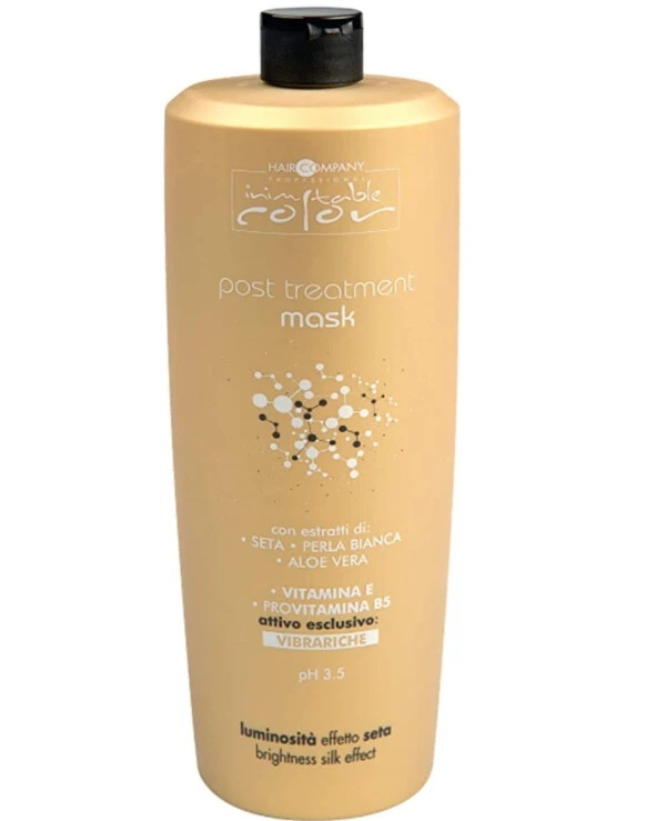 Hair Company professional - Mask with silk and aloe vera extract Inimitable Color Post Treatment Mask 1000ml