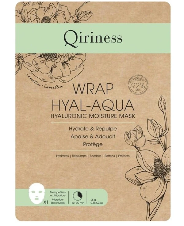 Qiriness - Гиалуроновая увлажняющая и омолаживающая тканевая маска Wrap Hyal-Aqua / Hyaluronic Moisture Mask 