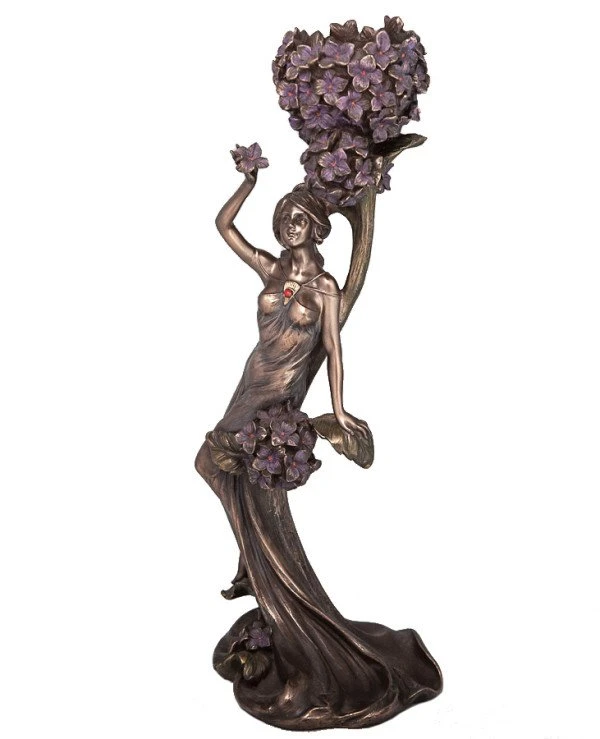 Veronese - Candlestick "Lady in flowers" (38 cm) 10450A4  Bronze