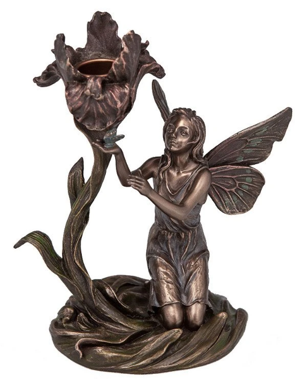 Veronese - Candlestick "Fairy with a flower" (18 cm) 10282A4  Bronze