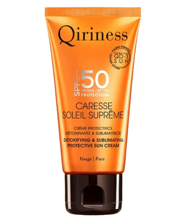 Qiriness - Солнцезащитный крем Совершенство и детокс для кожи лица SPF50 Caresse Soleil Suprême Visage SPF50 Detoxifying & Sublimating Protective Sun cream SPF50 50 мл