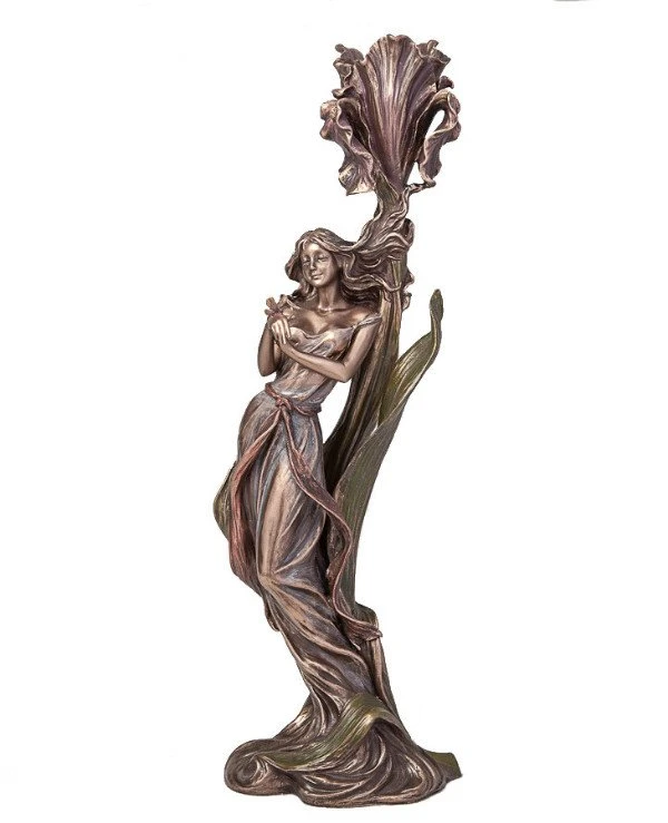 Veronese - Candlestick "Girl with a butterfly" (36 cm) 10280A4  Bronze