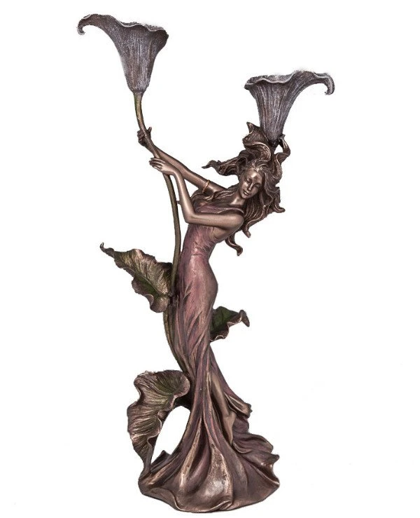 Veronese - Candlestick "Girl and Callas" (39 cm)  Bronze