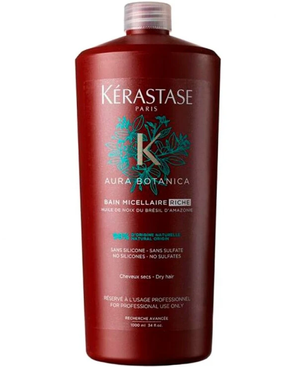 Kerastase - Мицеллярный шампунь для сухих и ослабленных волос Aura Botanica Bain Micellaire Riche Shampoo 1000 мл