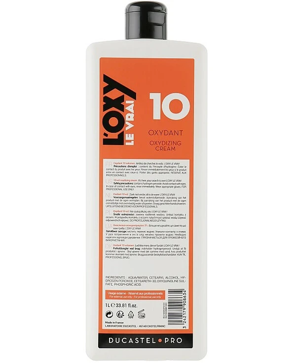 Subtil - Oxidizing agents 3%, 6%, 9%, 12% with a pleasant smell Ducastel 1000ml