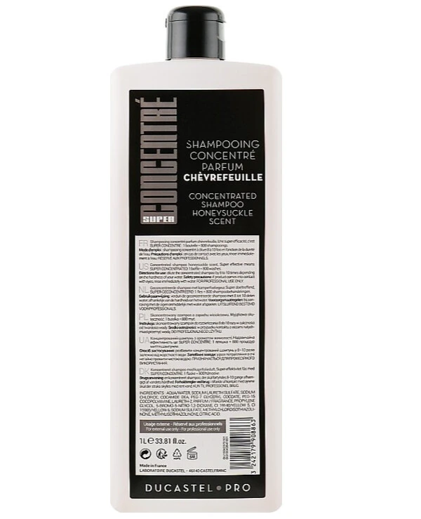 Subtil - Highly concentrated shampoo for all hair types with a honeysuckle scent Shampooing Concentre Senteur Chevrefeuille 1000ml