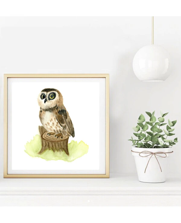 DigitalArtNadi Сова - акварельный постер, цифровой товар для скачивания JPG & PNG | Owl-3