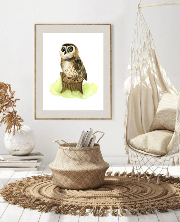 DigitalArtNadi Сова - акварельный постер, цифровой товар для скачивания JPG & PNG | Owl-4