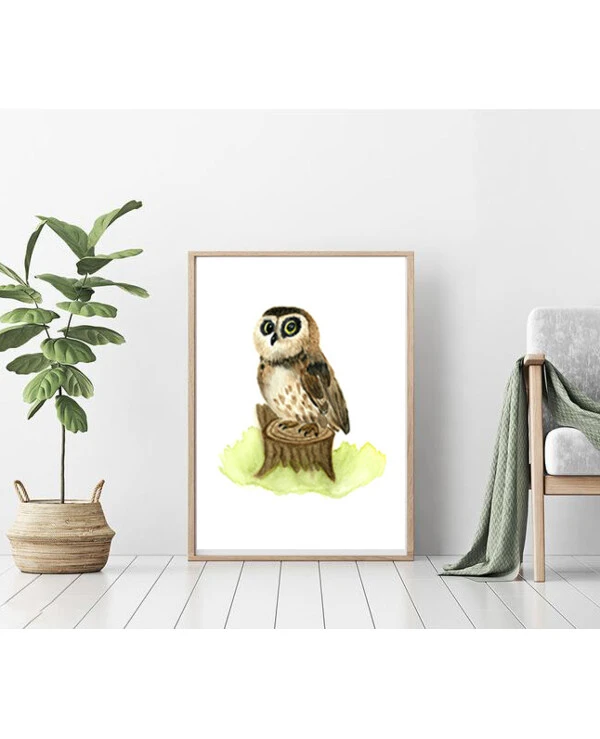 DigitalArtNadi Сова - акварельный постер, цифровой товар для скачивания JPG & PNG | Owl-88