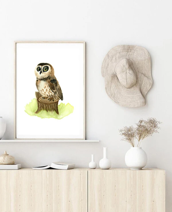 DigitalArtNadi Сова - акварельный постер, цифровой товар для скачивания JPG & PNG | Owl-888