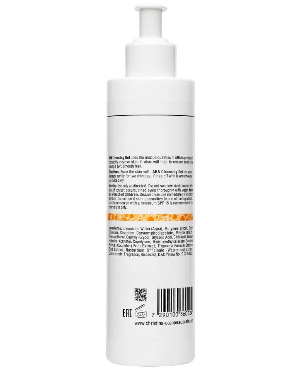 Christina Очищающий гель с фруктовыми кислотами для всех типов кожи | Fresh AHA Cleansing Gel for all skin types фото, цена, купить