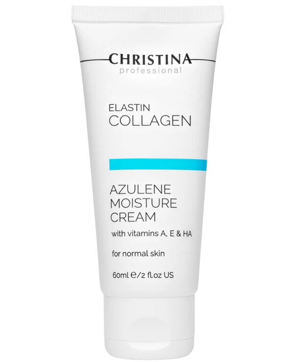 Christina - Moisturizing cream with vitamins A, E and hyaluronic acid Elastin Collagen Azulene Moisture Cream with Vitamins A, E & HA for normal skin 60ml