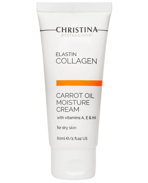 Christina - Moisturizing cream with vitamins A, E and hyaluronic acid for dry skin ElastinCollagen Carrot Oil Moisture Cream with Vitamins A, E & HA for dry skin 60ml