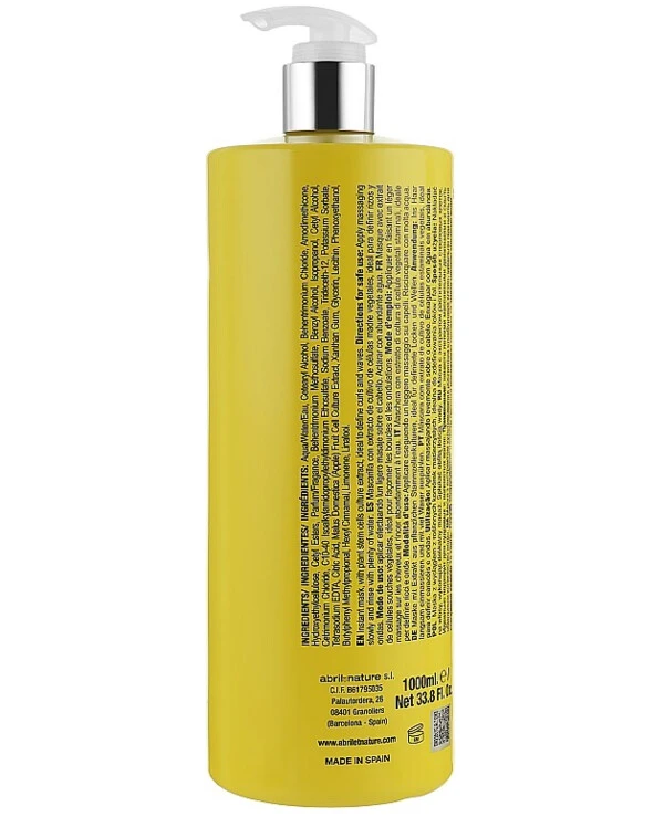 Abril Et Nature - Маска для кучерявого волосся Instant Mask Gold Lifting 1000 мл back